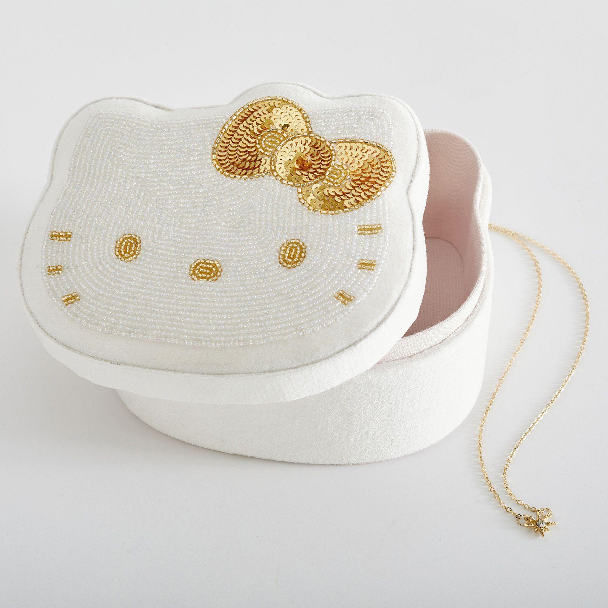 Pottery Barn x Hello Kitty ベルベットジュエリーボックス Hello Kitty® Beaded Velvet Jewelry Box | Pottery Barn Teen